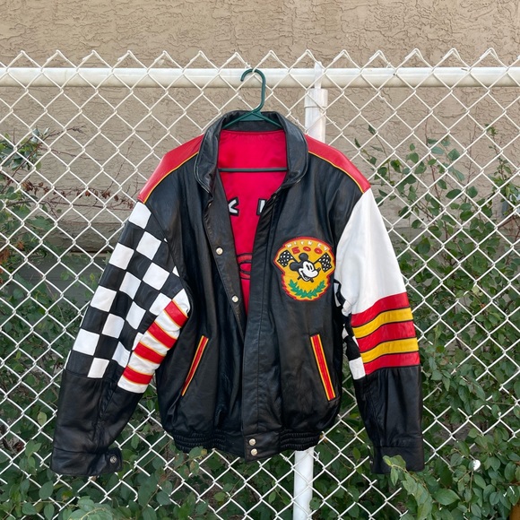 RARE + Vintage Jeff Hamilton Reversible Leather Mickey Mouse Jacket - Picture 2 of 8